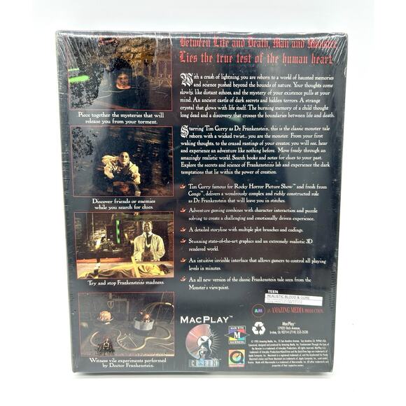 New Vtg Frankenstein Through The Eyes Of The Monster Big Box PC MacPlay Sealed - Picture 2 of 7